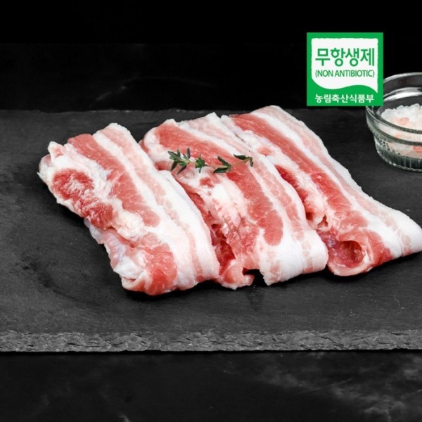 무항생제 지인한우 한돈 삼겹살 500g